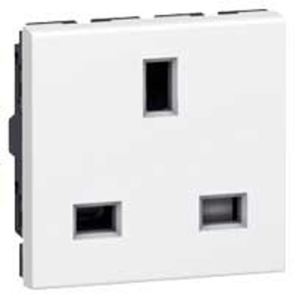 Socket outlet Mosaic - British - 2P+E 13 A - 2 modules - white image 1