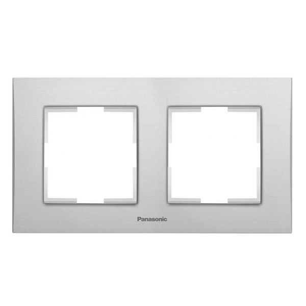 Karre Plus Accessory Aluminium - Silver Two Gang Frame image 1