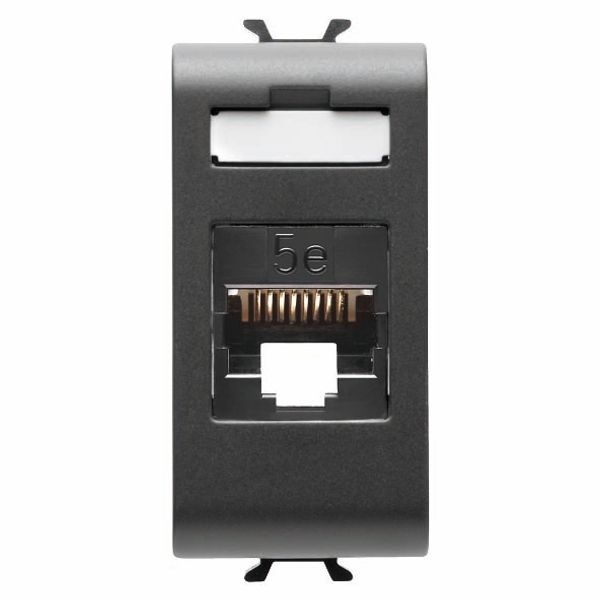 RJ45 SOCKET - CATEGORY 5e - UTP - 1 MODULE - SATIN BLACK - CHORUSMART image 2