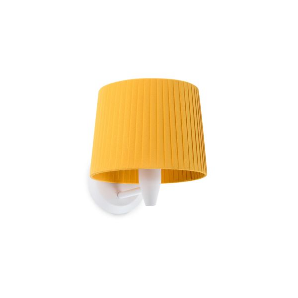 SAMBA WHITE WALL LAMP YELLOW RIBBONED LAMPSHADE ø2 image 1