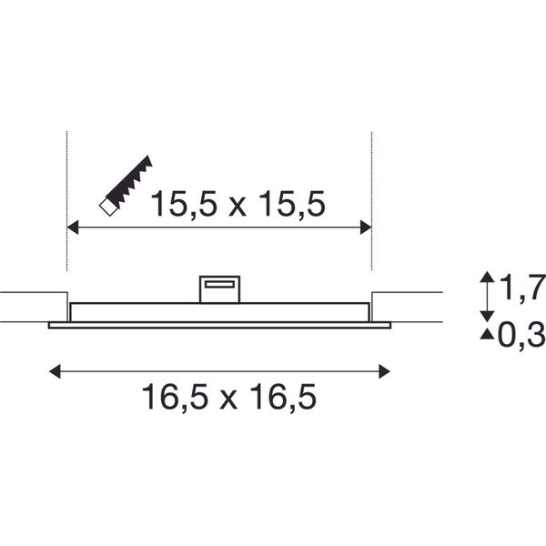 SENSER square EL 820lm 3000K 350mA IP20 white image 3