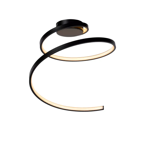 Lucide MAXENCE - Flush ceiling light - Ø 46 cm - LED Dim. - 1x24W 3000K - 3 StepDim - Black image 1