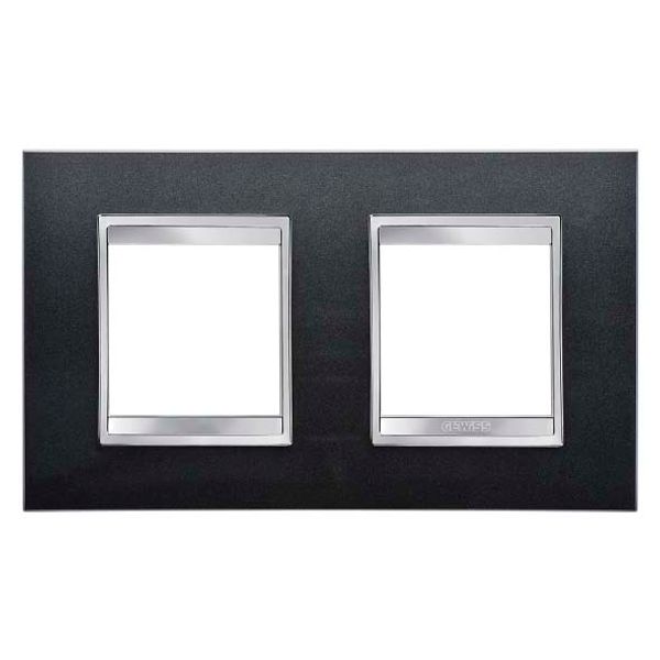 LUX INTERNATIONAL PLATE - IN PAINTED TECHNOPOLYMER - 2+2 MODULES HORIZONTAL - SLATE - CHORUSMART image 2