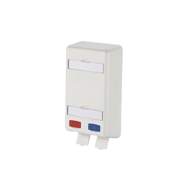 Modul wall outlet surface mounted flat 2 port unequipped pure white image 1