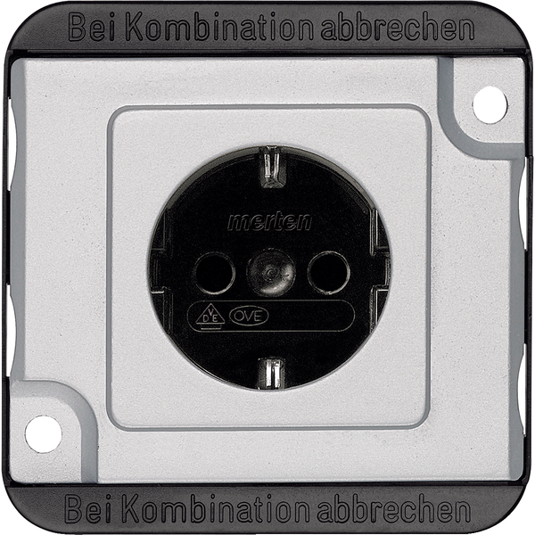 SCHUKO socket-outlet insert w. shutter, screwless term., alum., Anti-vandalism image 4