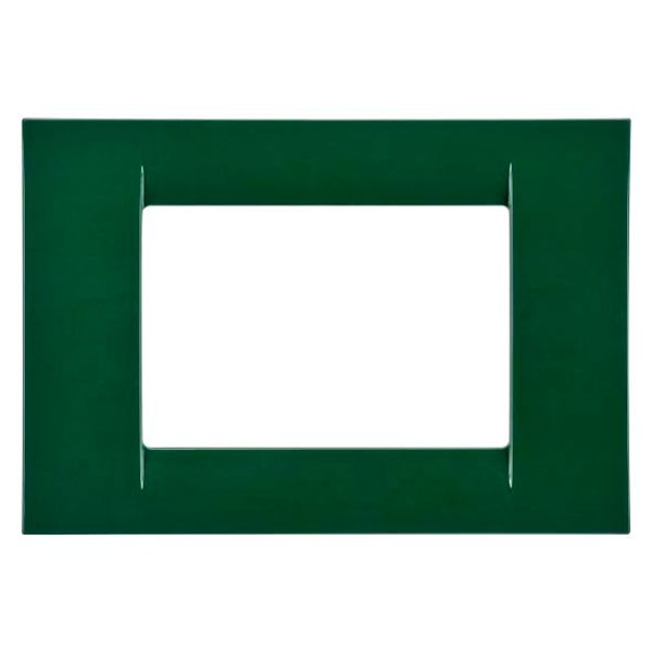 VIRNA PLATE - IN TECHNOPOLYMER GLOSS FINISHING - 3 GANG - RACING GREEN - SYSTEM image 1