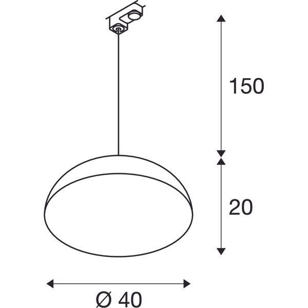 FORCHINI M, E27, black/gold, 3P.-adapter, 40cm round, Metal image 3