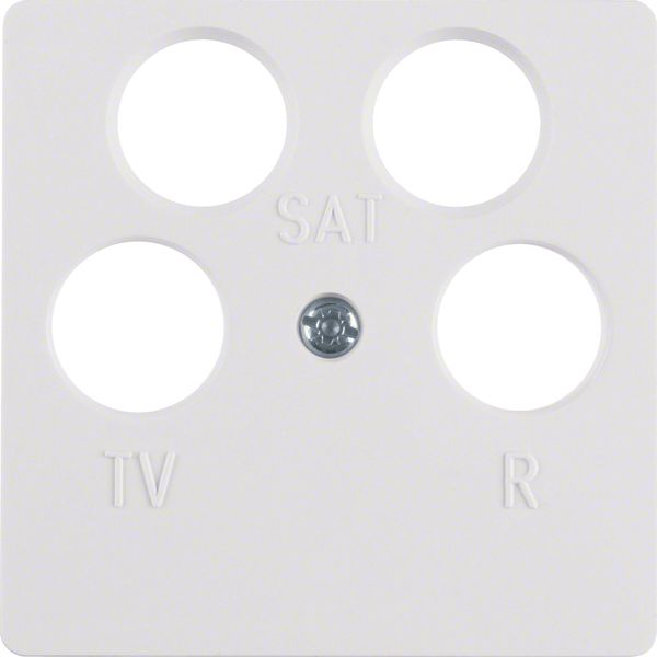 Central plate for aerial soc. 4hole (Ankaro), com-tech, p. white gloss image 1