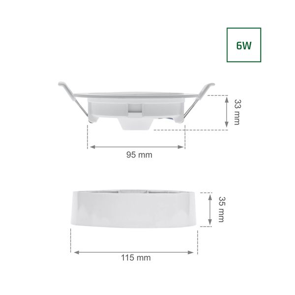 ALGINE 2IN1 SURFACE-RECESSED DOWNLIGHT 6W 560LM WW 230V IP20 ROUND image 10