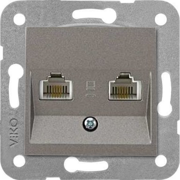 Novella-Trenda Anthracite Two Gang Num Phone Socket (2xCAT3) image 1