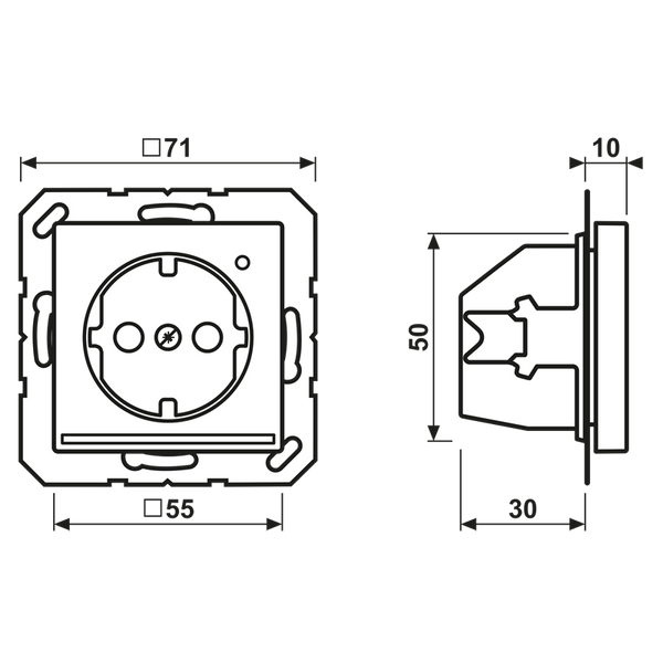 Schuko socket with LED pilot light A1520-OWWLNW image 4