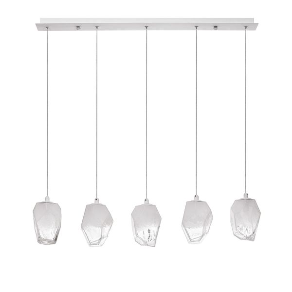 Gradient White Colour   Glass & White Metal  LED G9 5x5 Watt 230 Volt  IP20 Bulb Excluded  L: 84 W: 12 H: 180 cm Adjustable height image 1