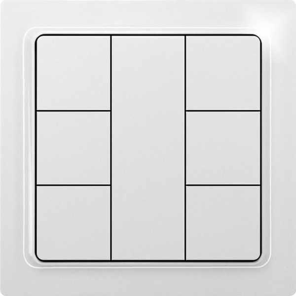 Wireless 6-way pushbutton without wire, polar white mat image 1