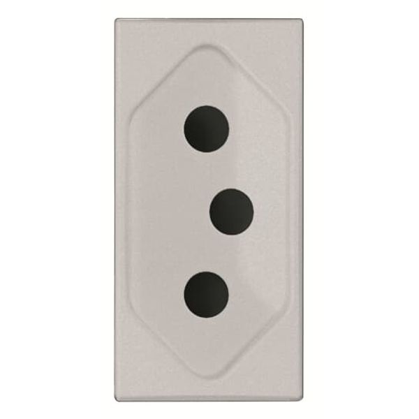 N2136.2 PL Brazilian 20A socket outlet - 1M - Silver image 1