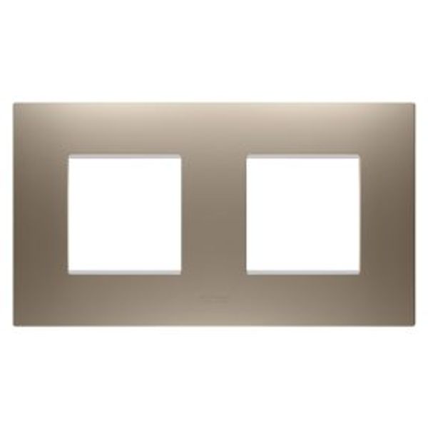 EGO INTERNATIONAL PLATE - IN PAINTED TECHNOPOLYMER - 2+2 MODULES HORIZONTAL - LIGHT BRONZE - CHORUSMART image 1