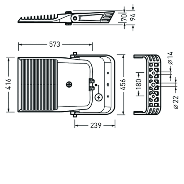 Floodlight / Projectors Lumena Plus 60 CLO (normal) Lens Grey ETDD 197W 26000lm 70 asymmetric wide (AB7L) IP66 IK09 5 SDCM image 1