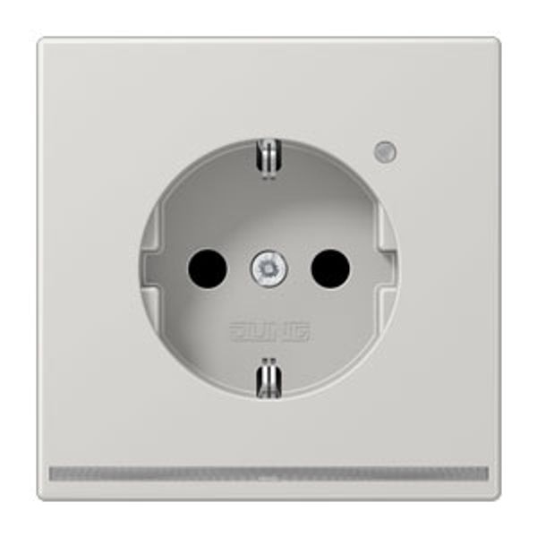 Schuko socket with LED pilot light LS1520-OLGLNW image 1