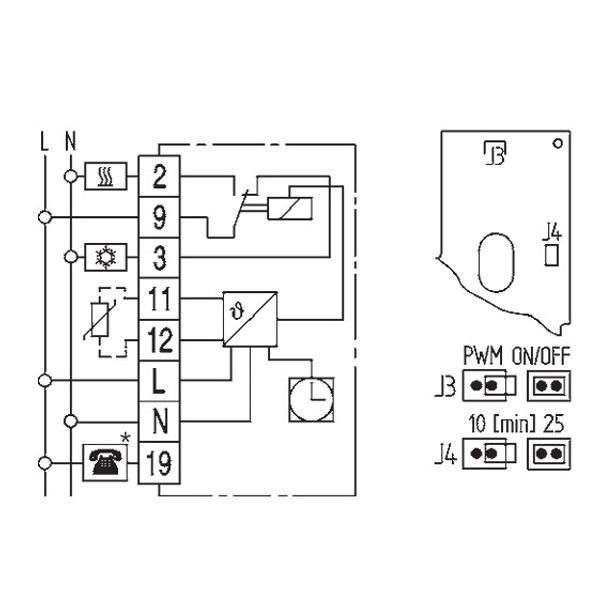 Clock thermostat, daily program, 5-30C, AC 230V, 1 changeover contact, potential free, 16 A image 3