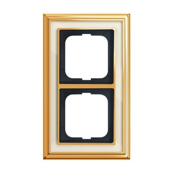 1723-838 Cover Frame Busch-dynasty® polished brass ivory white image 3