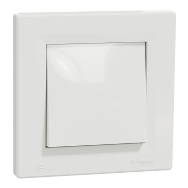 Asfora - 1pole 2way switch -10AX screwless, IP44 white image 2