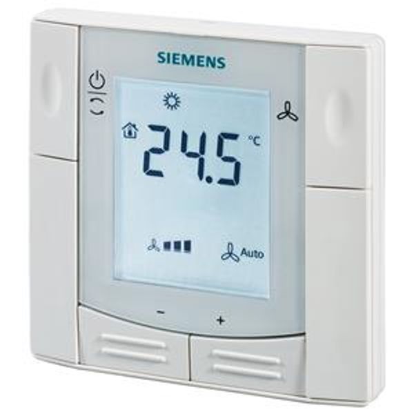 RDF660MB - Flush mount MODBUS room thermostat for 2-/4-pipe FCU with on/off valves, ECM fan and 2x universal input with optional electrical heater image 1