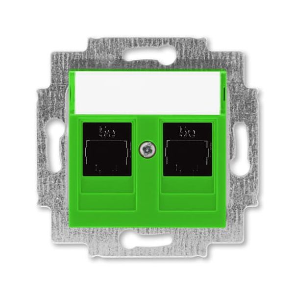 5014H-A51018 67W Data / Telecommunication / Antenna Data connection 2 gang green - Levit image 1