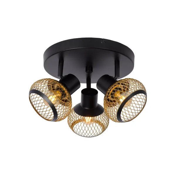 Lucide LUCAS - Ceiling spotlight - 3xE14 - Matt Gold / Brass image 1