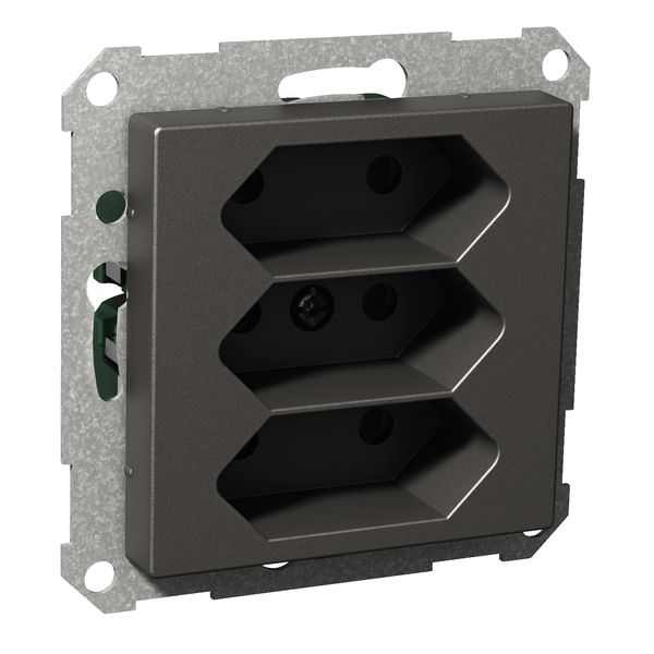 Exxact triple socket-outlet 3xEuro screw anthracite image 3