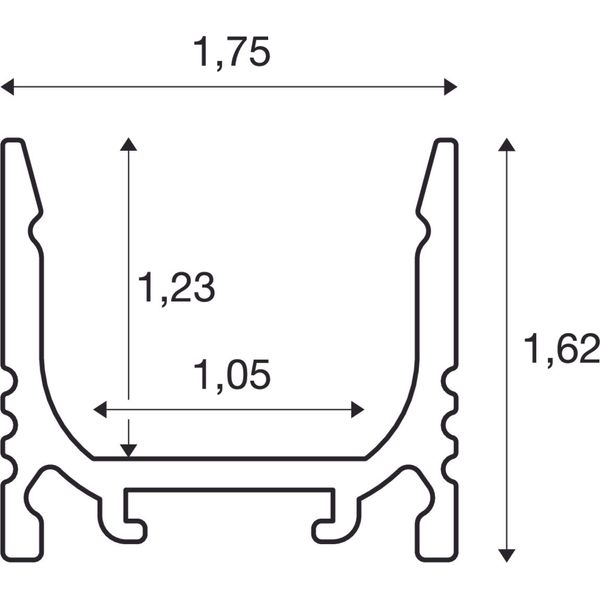 GRAZIA 10 LED Surface profile, standard, grooved, 2m, white image 2