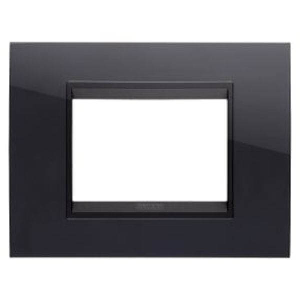 LUX PLATE - IN TECHNOPOLYMER - 3 MODULES - TONER BLACK LAVY - INNER FRAME MATT BLACK - CHORUSMART image 1