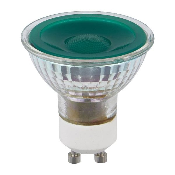 LED GU10 MR16 Glass 50x54 230V 5W 38° AC Green Dim image 2