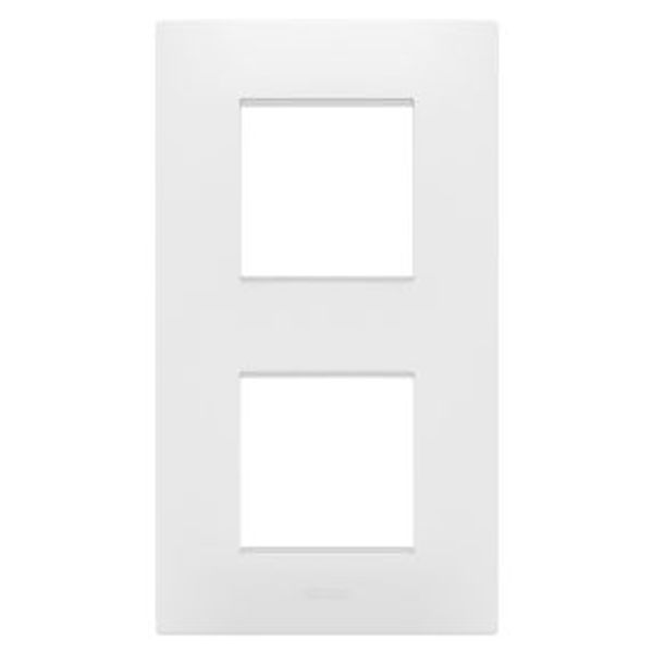 EGO INTERNATIONAL PLATE - IN TECHNOPOLYMER - 2+2 MODULES VERTICAL - SATIN WHITE - CHORUSMART image 1