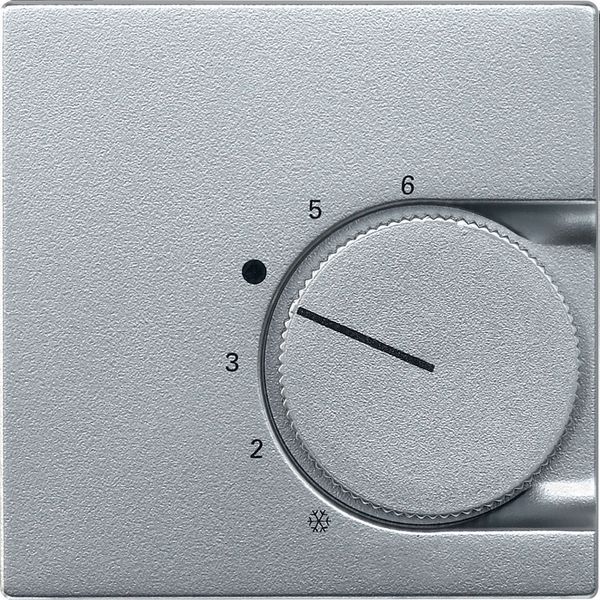 Central plate f. room temp. ctrl insert w. two way contact, aluminium, System M image 1