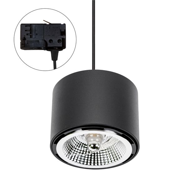 CHLOE AR111 SURFACE MOUNTED GU10 250V IP20 120x85mm BLACK round fixed TRACK image 1