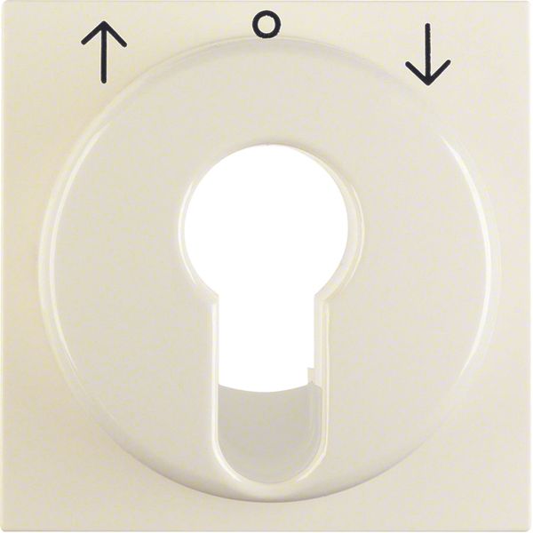 Centre plate for key push-button for blinds/key switch, S.1, white glo image 1