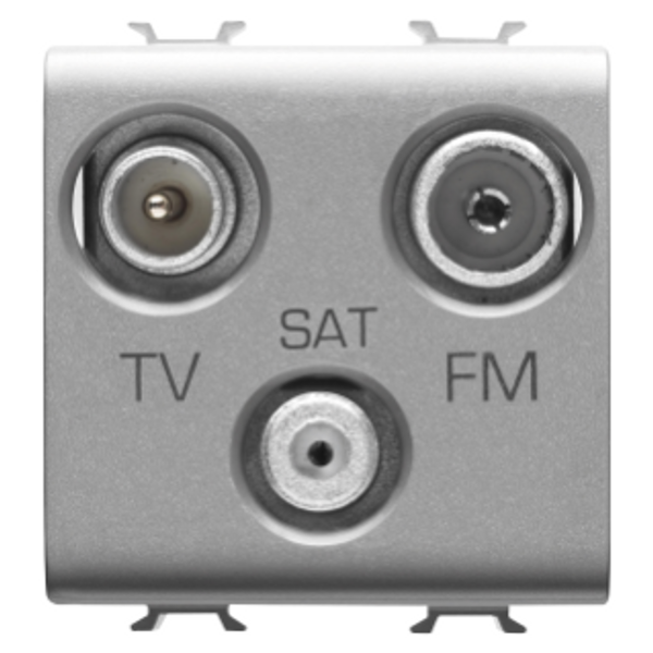 SOCKET-OUTLET TV-FM-SAT - DIRECT - 2 MODULES - TITANIUM - CHORUSMART image 1