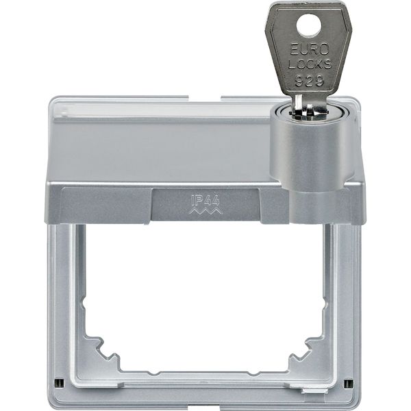 Intermediate ring with hng.lid and label.field, lockable, aluminium, Aquadesign image 4