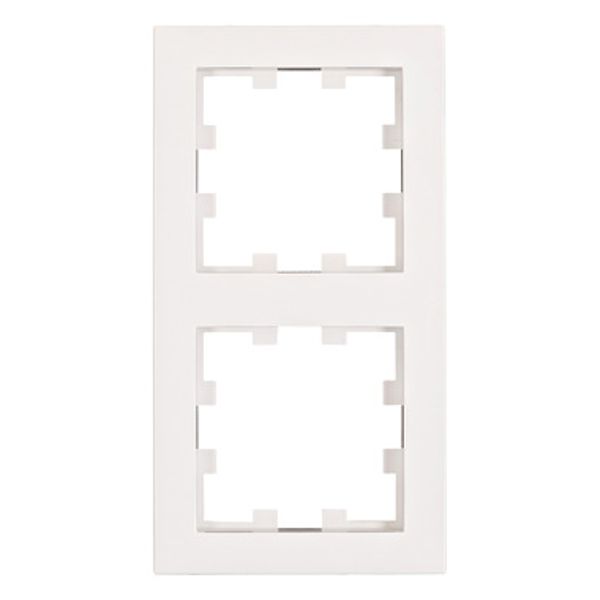 Two gang frame, Design CUBIC, white image 1