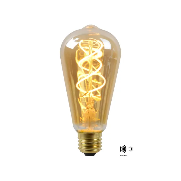 LED BULB TWILIGHT SENSOR ST64 E27/4W Amber image 1