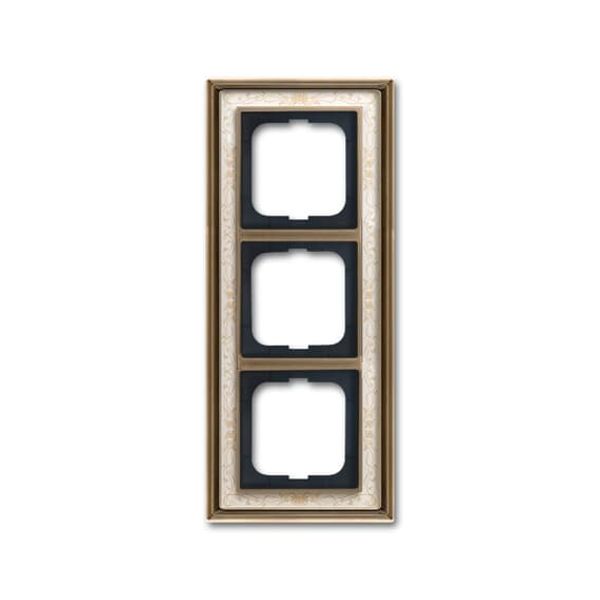 1723-846-500 Cover Frame Busch-dynasty® antique brass decor ivory white image 1