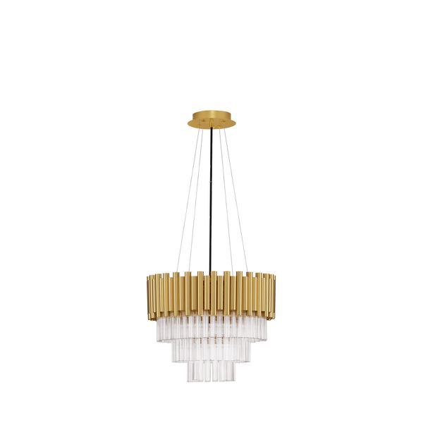 Gold Aluminum & Crystal (96 pcs) LED E14 5x5 Watt 230 Volt IP20 Bulb Excluded D: 39 H1: 35 H2: 120 cm Adjustable Height image 1