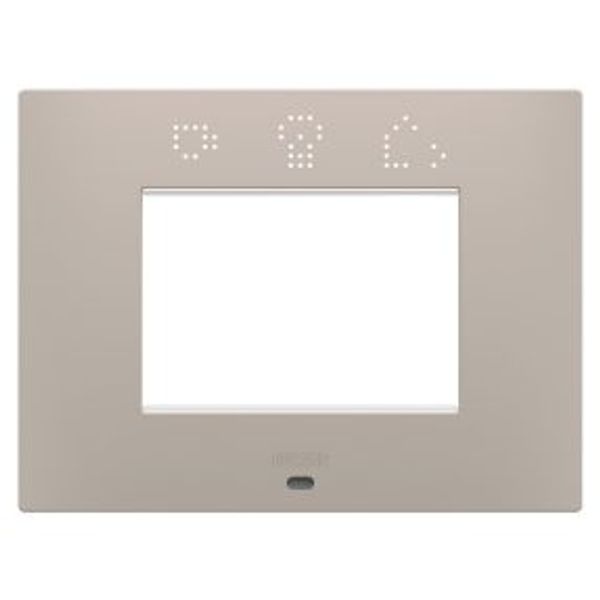 EGO SMART PLATE - IN PAINTED TECHNOPOLYMER - 3 MODULES - DARK SAND - CHORUSMART image 1