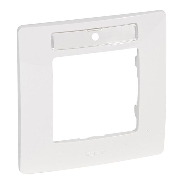 Plate Niloé - 1-gang - with label-holder - white image 1