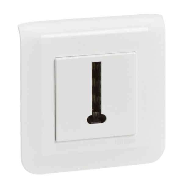 White Mosaic T-shaped telephone socket with plate and screw fixing image 1