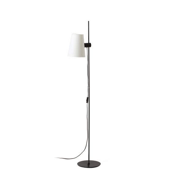 LUPE BLACK FLOOR LAMP BEIGE LAMPSHADE image 1