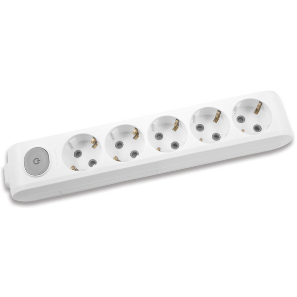 X-tendia White Five Gang Socket Switch Earth CP image 1