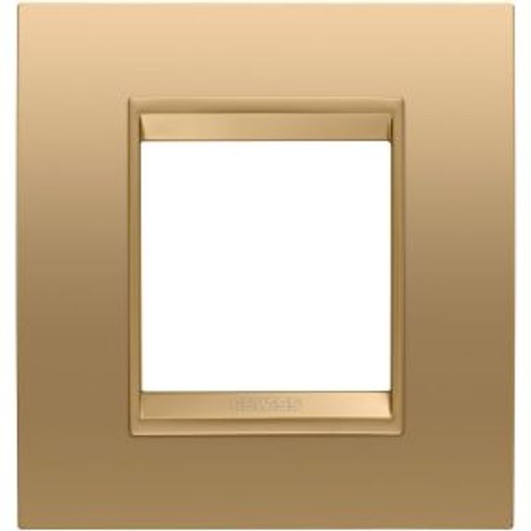 LUX INTERNATIONAL PLATE - IN METAL - 2 MODULES - GOLD  - INNER FRAME MATT GOLD - CHORUSMART image 1