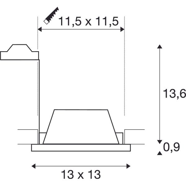 PLASTRA downlight, GU10, square white plaster image 3