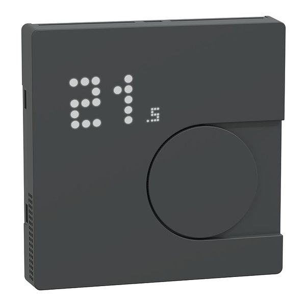 Connected room temperature controller module, anthracite, system design, works with Wiser, Zigbee, Wiser Home image 1