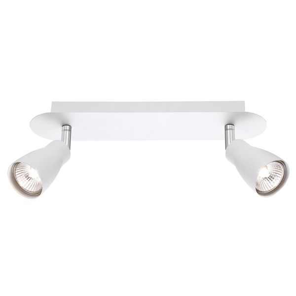 Matt White Aluminium  LED GU10 2x10 Watt 230 Volt   IP20 Bulb excluded  L: 25.5 W: 8 H: 19 cm Rotating & Adjustable image 1